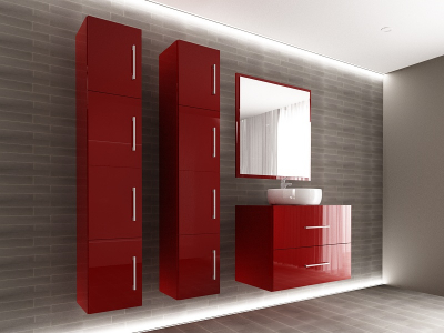 Set EOS 1 MDF Bordo Lucios | Set Mobilă Modulară Suspendată pentru Baie | Mobilier Premium, Modern, Configurabil și Personalizabil - Hulgo Mobili [6]