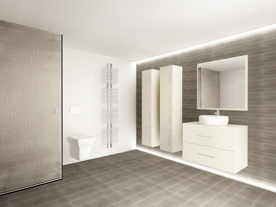 Set EOS 1 MDF Crem Lucios | Set Mobilă Modulară Suspendată pentru Baie | Mobilier Premium, Modern, Configurabil și Personalizabil - Hulgo Mobili [3]