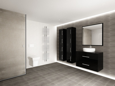 Set EOS 1 MDF Negru Lucios | Set Mobilă Modulară Suspendată pentru Baie | Mobilier Premium, Modern, Configurabil și Personalizabil - Hulgo Mobili [3]