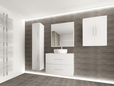 Set EOS 2 MDF Alb Lucios | Set Mobilă Modulară Suspendată pentru Baie | Mobilier Premium, Modern, Configurabil și Personalizabil - Hulgo Mobili [5]