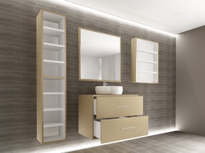 Set EOS 2 MDF Cappuccino Lucios | Set Mobilă Modulară Suspendată pentru Baie | Mobilier Premium, Modern, Configurabil și Personalizabil - Hulgo Mobili [5]