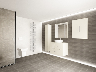 Set EOS 2 MDF Crem Lucios | Set Mobilă Modulară Suspendată pentru Baie | Mobilier Premium, Modern, Configurabil și Personalizabil - Hulgo Mobili [7]