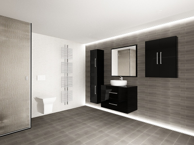 Set EOS 2 MDF Negru Lucios | Set Mobilă Modulară Suspendată pentru Baie | Mobilier Premium, Modern, Configurabil și Personalizabil - Hulgo Mobili [7]