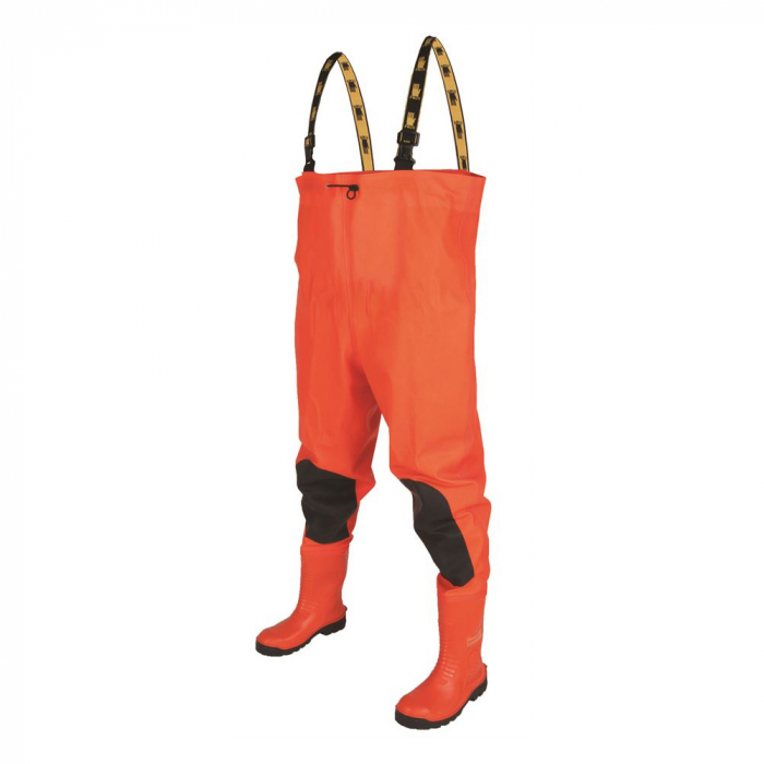 Cizme de protectie tip pescar cu bombeu metalic si lamela antiperforatie metalica CHEST WADERS S5