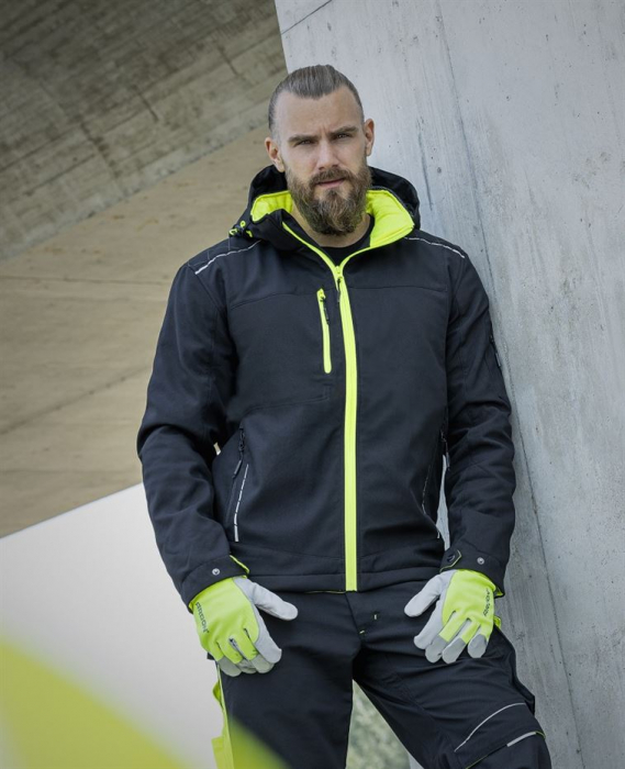 Jacheta de lucru de iarna softshell VISION - negru/galben [3]