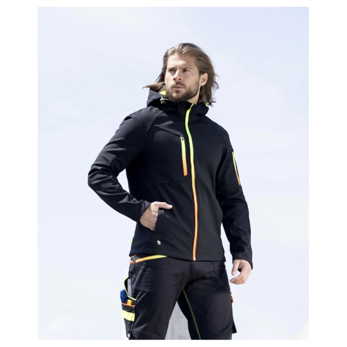 Jacheta softshell CREATRON - negru/neon [9]