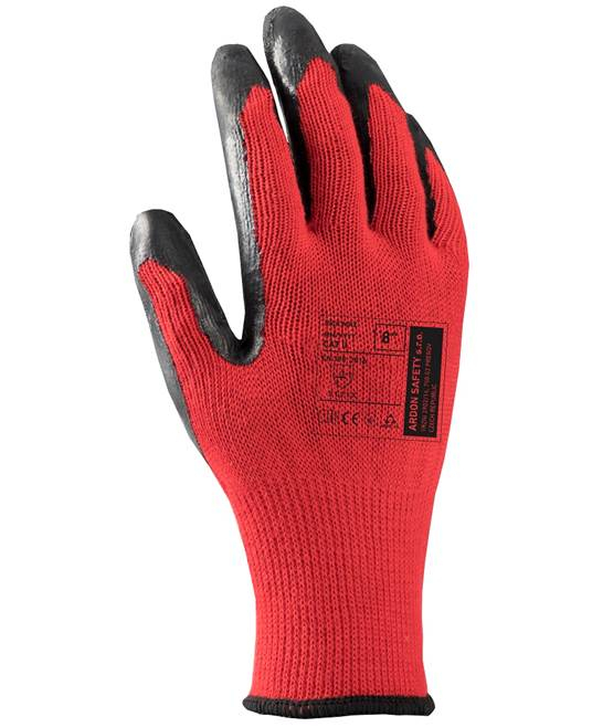 Manusi de protectie cu palma imersata in latex Dick Max rosu/negru 1121X [2]