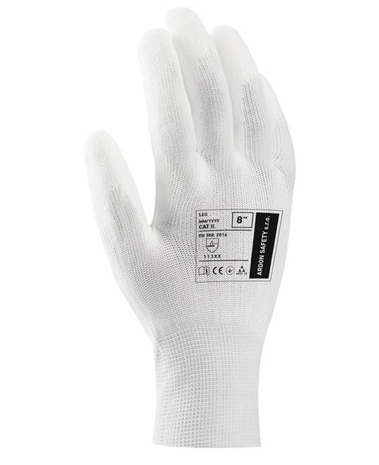 Manusi de protectie cu varful degetelor imersate in poliuretan Leo - alb - 113XX [2]