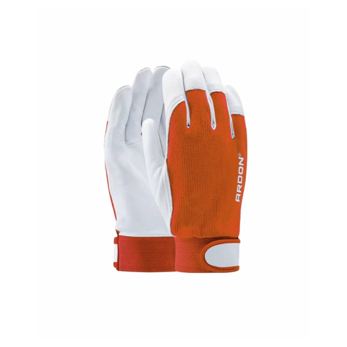 Manusi de protectie din piele de capra Hobby cu manseta velcro - galben - blisterate 1121X [8]