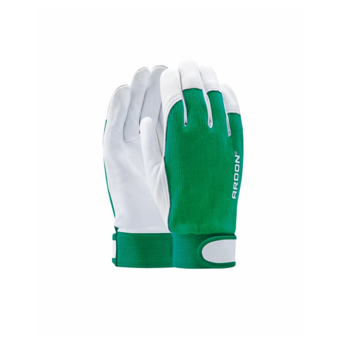 Manusi de protectie din piele de capra Hobby cu manseta velcro - galben - blisterate 1121X [7]