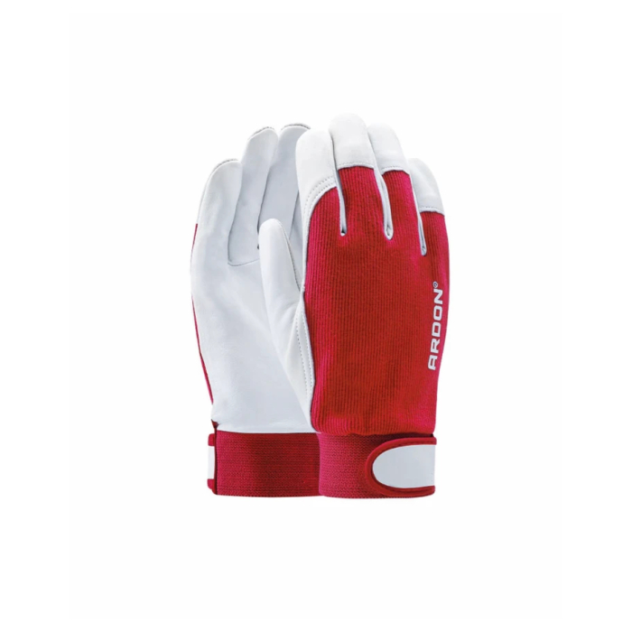 Manusi de protectie din piele de capra Hobby cu manseta velcro - galben - blisterate 1121X [9]