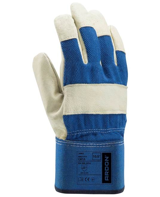 Manusi de protectie din piele de porc James gri/bleumarin XX22X [2]