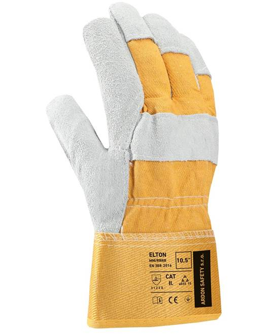 Manusi de protectie din spalt bovina Elton gri/galben 3122X [2]