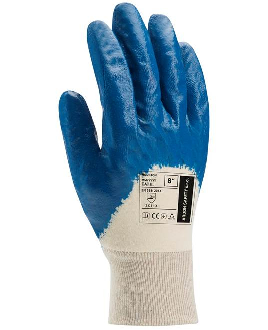 Manusi de protectie imersate in nitril 3/4 Houston - alb/albastru - 3121X [2]