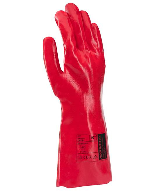 Manusi de protectie imersate in PVC 45 cm- Ray - rosu 4121X [2]