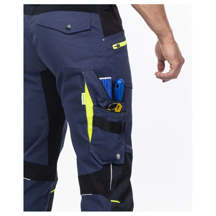 Pantaloni cu pieptar 4XSTRETCH - bleumarin [6]
