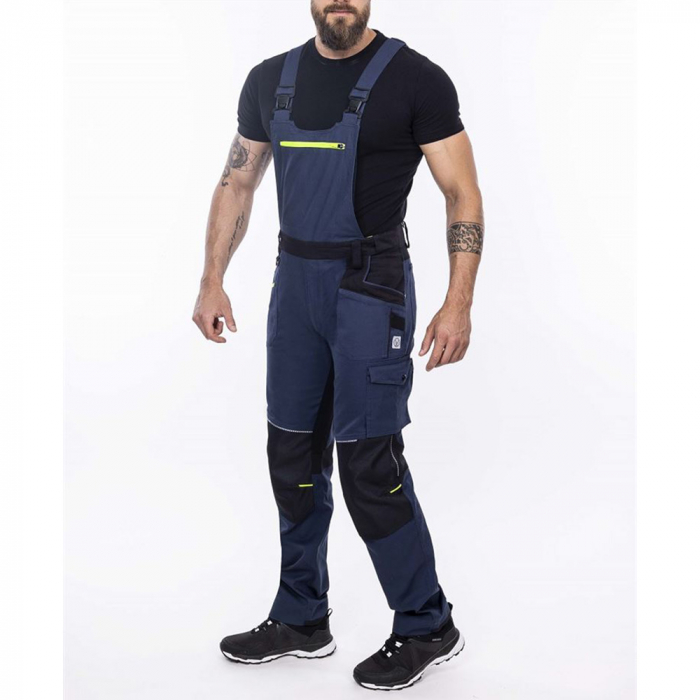 Pantaloni cu pieptar 4XSTRETCH - bleumarin [3]