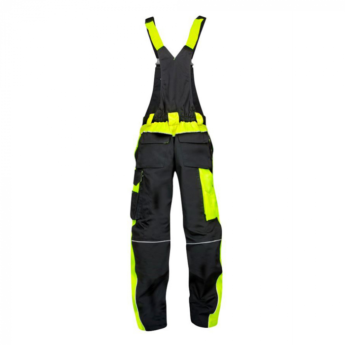 Pantaloni cu pieptar de iarna NEON - negru/galben [3]