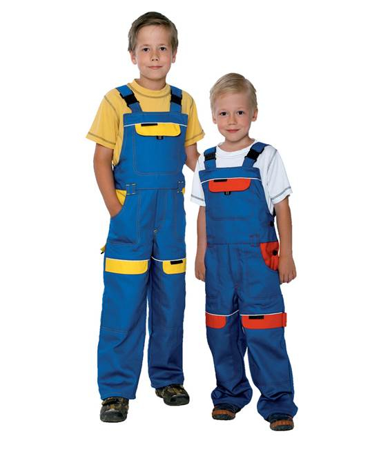 Pantaloni cu pieptar pentru copii COOL TREND - albastru/rosu [1]