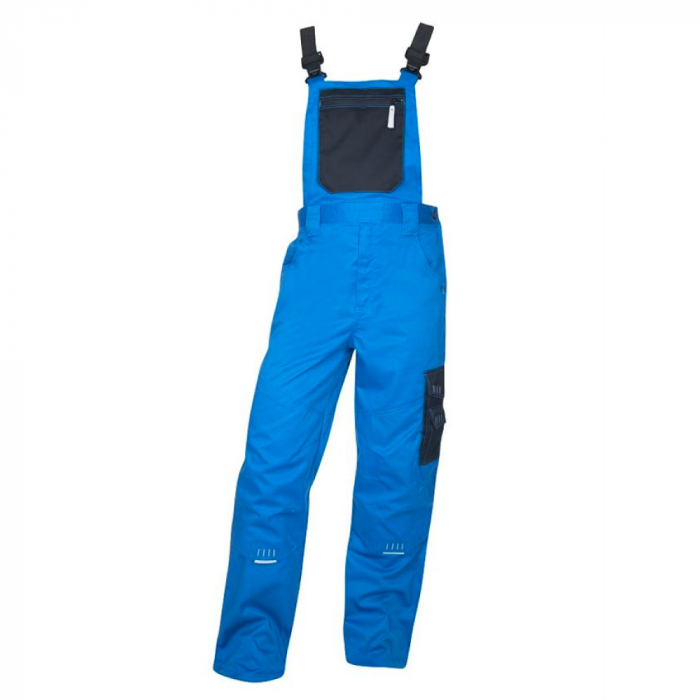 Pantaloni de lucru cu pieptar 4TECH - albastru/negru [1]