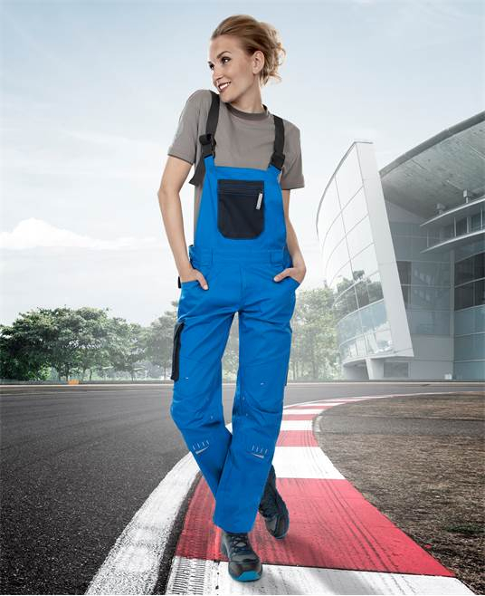 Pantaloni de lucru cu pieptar 4TECH - albastru/negru - pentru femei [2]