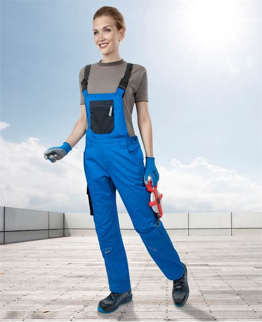Pantaloni de lucru cu pieptar 4TECH - albastru/negru - pentru femei [4]