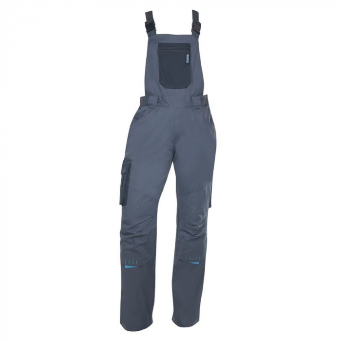 Pantaloni de lucru cu pieptar 4TECH - asfalt/negru - pentru femei [1]