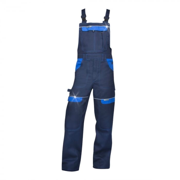 Pantaloni de lucru cu pieptar COOL TREND - bleumarin/albastru [1]
