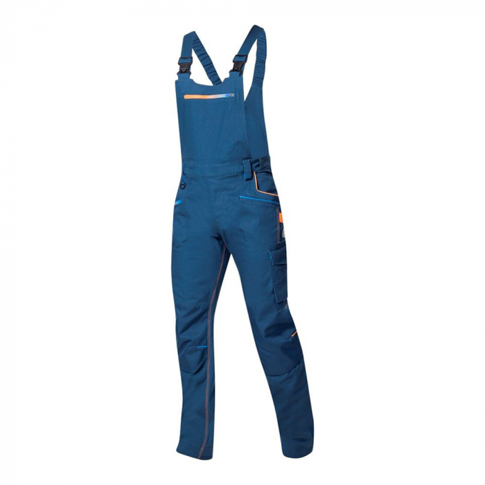 Pantaloni de lucru cu pieptar Creatron - albastru/neon [4]