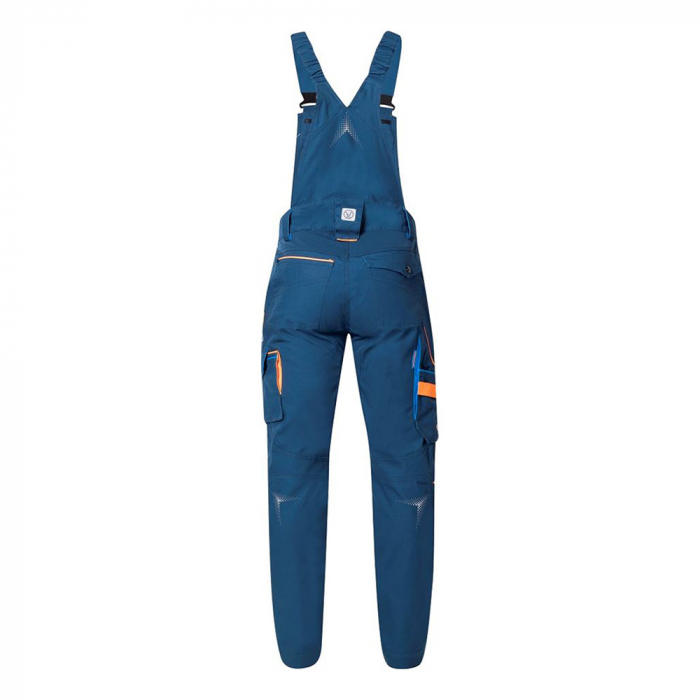 Pantaloni de lucru cu pieptar Creatron - albastru/neon [2]