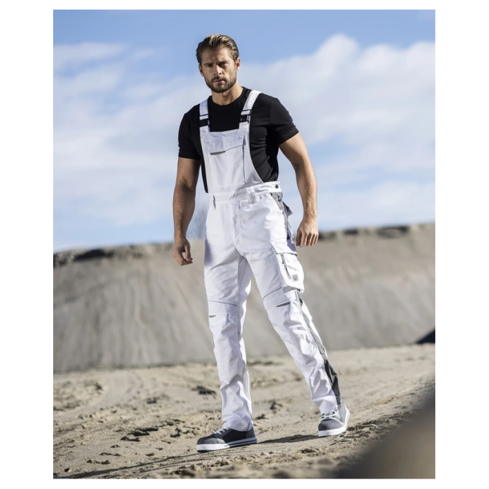 Pantaloni de lucru cu pieptar hidrofobizati URBAN+ culoare alb [7]
