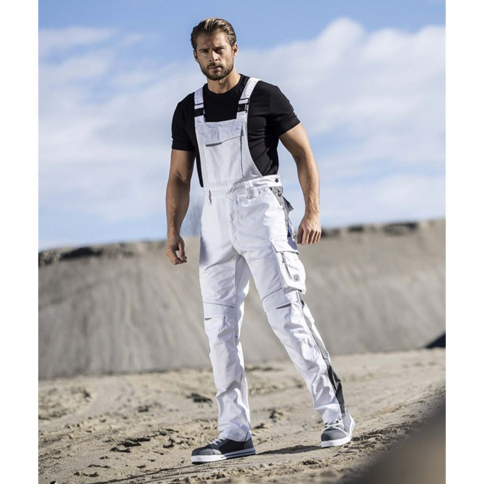 Pantaloni de lucru cu pieptar hidrofobizati URBAN+ culoare alb [2]
