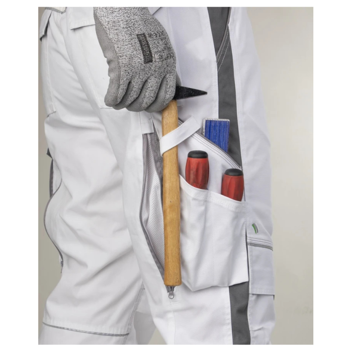 Pantaloni de lucru cu pieptar hidrofobizati URBAN+ culoare alb [5]