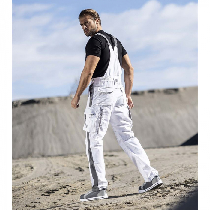 Pantaloni de lucru cu pieptar hidrofobizati URBAN+ culoare alb [3]