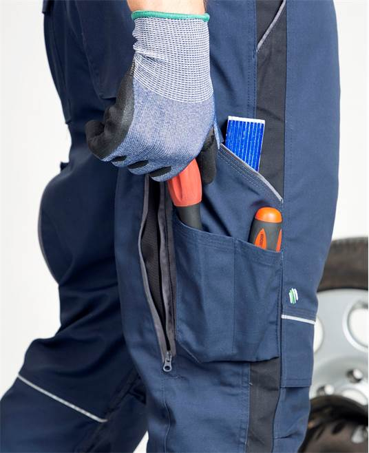 Pantaloni de lucru cu pieptar hidrofobizati URBAN+ culoare bleumarin [8]