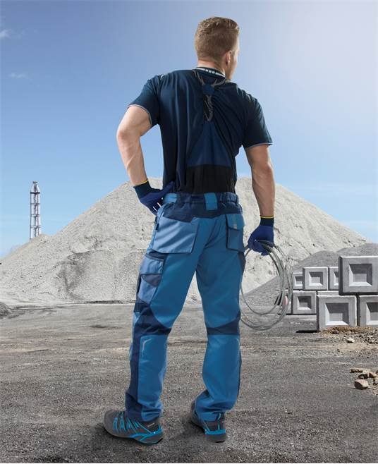 Pantaloni de lucru cu pieptar R8ED - albastru [4]