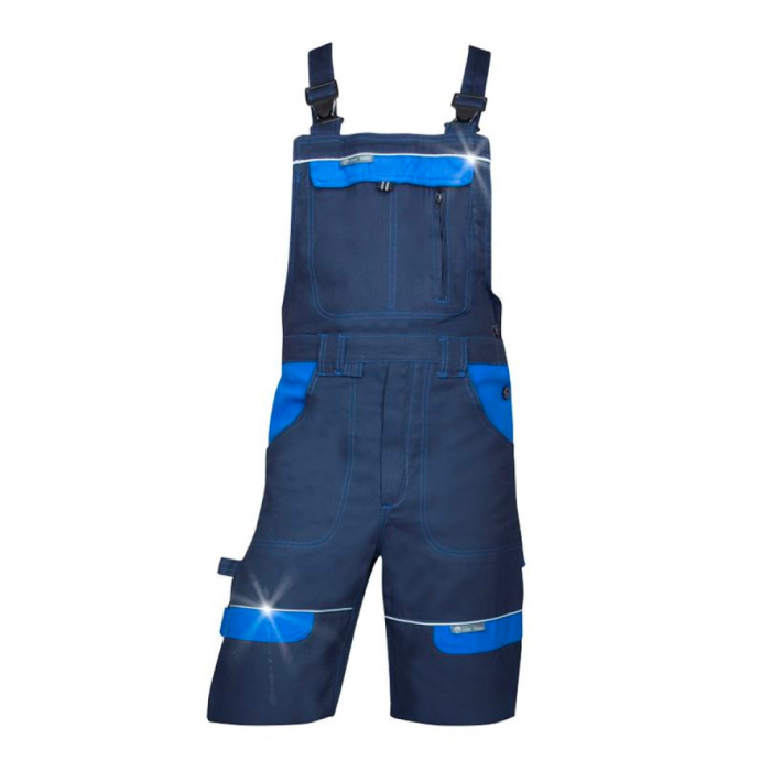 Pantaloni de lucru cu pieptar scurti COOL TREND - bleumarin/albastru [1]