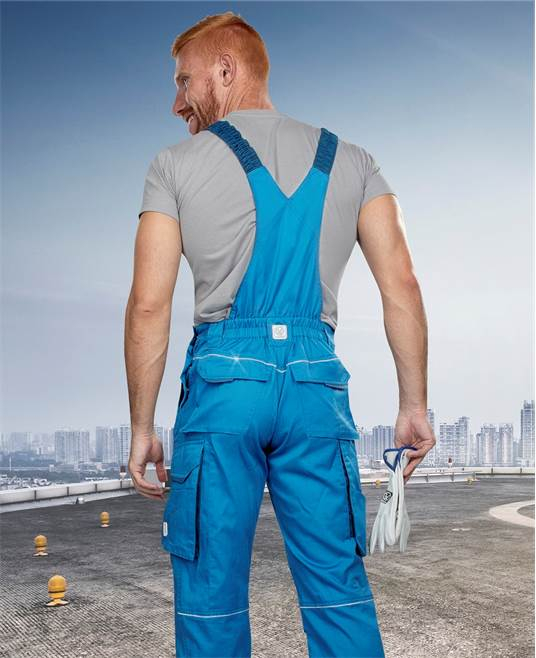 Pantaloni de lucru cu pieptar SUMMER - albastru [5]