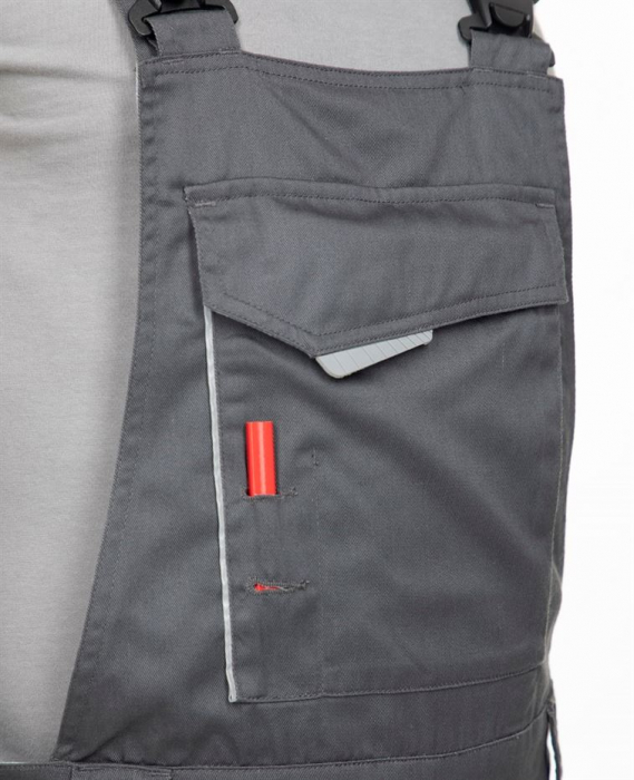Pantaloni de lucru cu pieptar SUMMER - gri inchis [7]