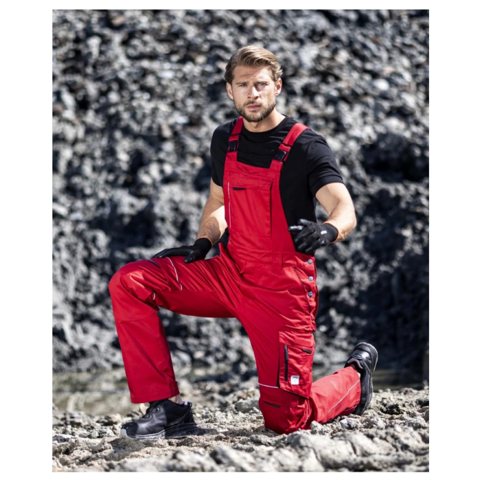 Pantaloni de lucru cu pieptar SUMMER - rosu [6]
