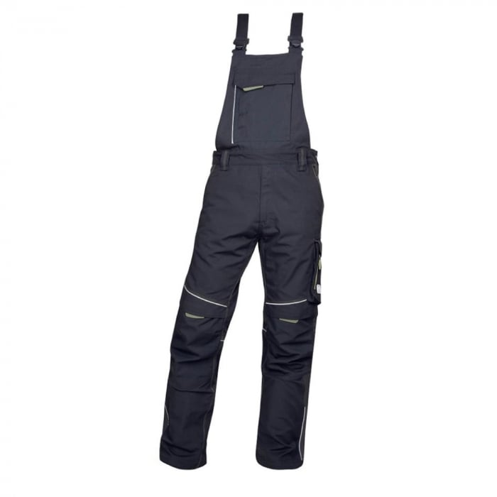 Pantaloni de lucru cu pieptar URBAN - negru/gri [1]