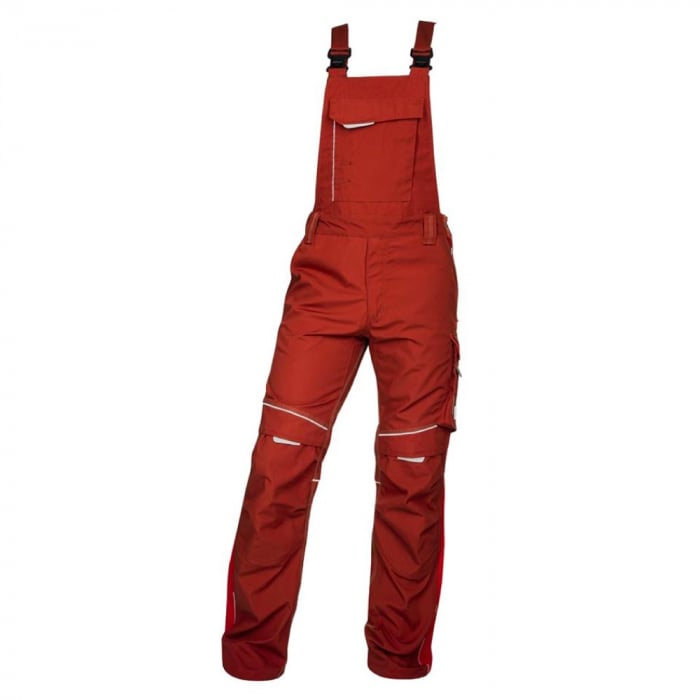 Pantaloni de lucru cu pieptar URBAN - rosu [1]