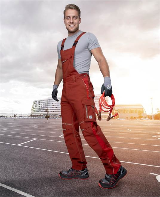 Pantaloni de lucru cu pieptar URBAN - rosu [6]