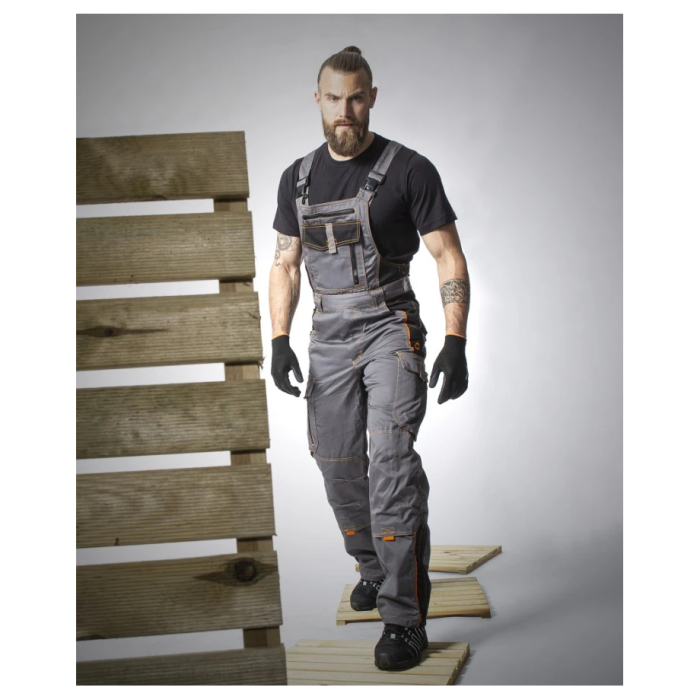 Pantaloni de lucru cu pieptar VISION - gri/negru [2]