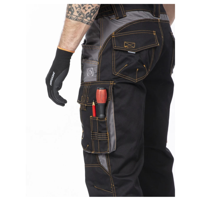 Pantaloni de lucru cu pieptar VISION - negru/gri [7]