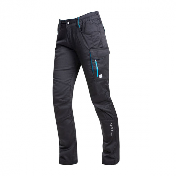 Pantaloni de lucru dama FLORET - negru/albastru [2]