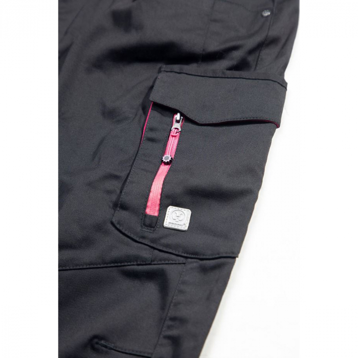 Pantaloni de lucru dama FLORET - negru/roz [6]