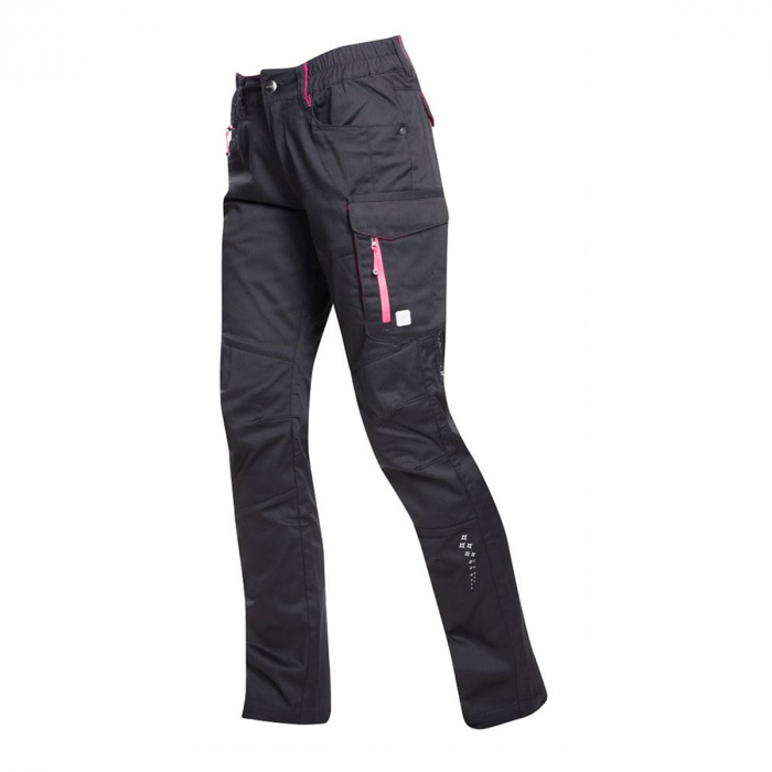 Pantaloni de lucru dama FLORET - negru/roz [2]