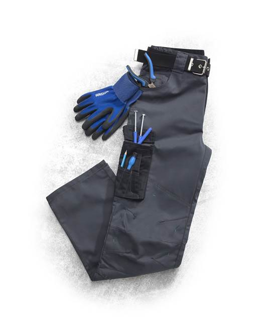 Pantaloni de lucru in talie 4TECH - asfalt/negru [5]