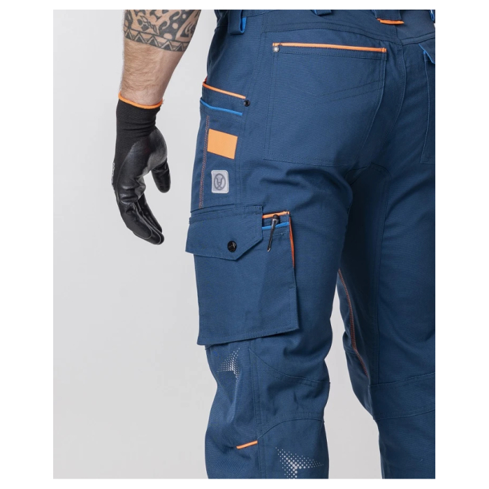 Pantaloni de lucru in talie Creatron - albastru/neon [6]